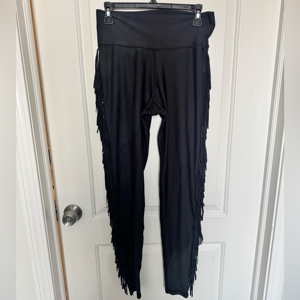 Black Fringe Leggings